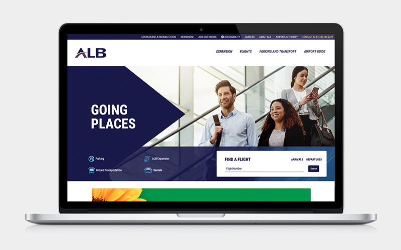 ALB Website in laptop