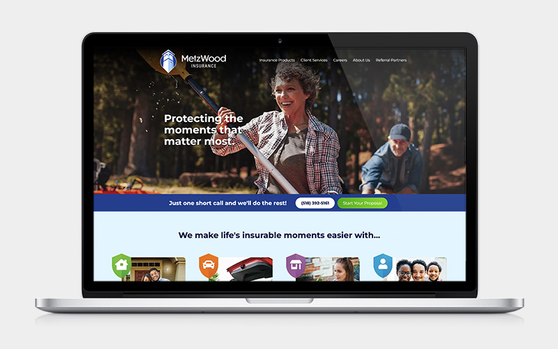 Metzwood Website on a laptop