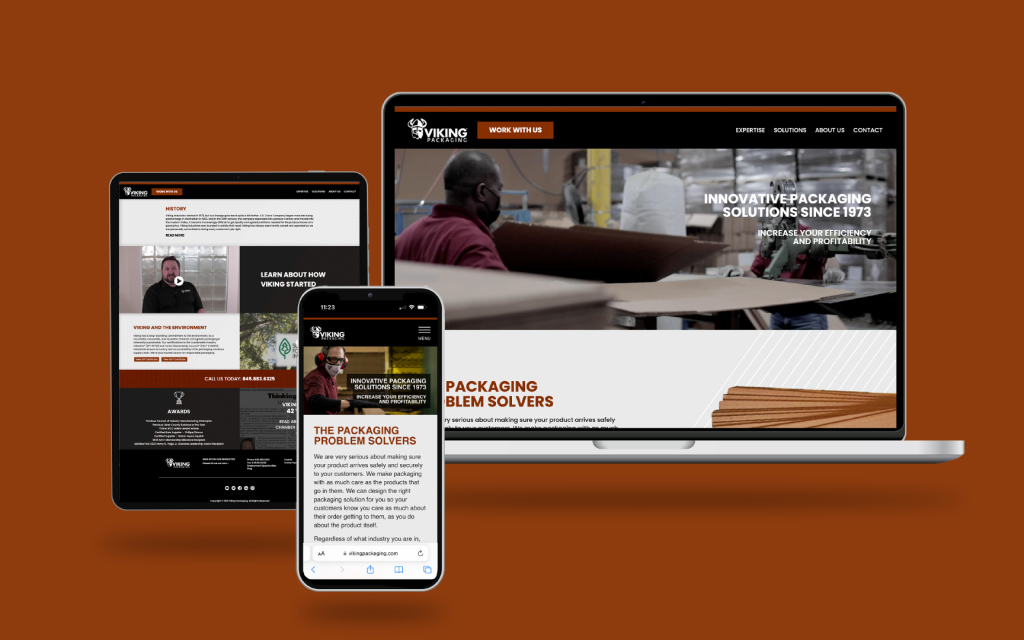 Viking Packaging Website displayed on multiple screen sizes